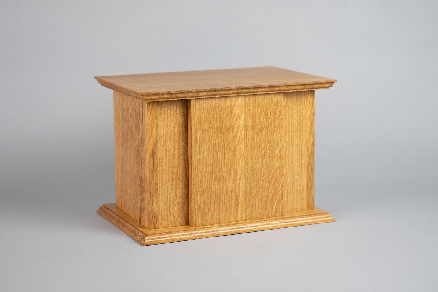 Quarter Sawn White Oak Cremation Urn in Craftsman Style, Large Adult Size