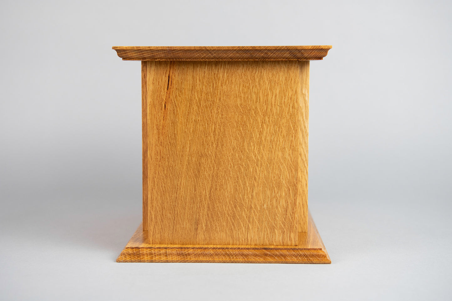 Quarter Sawn White Oak Cremation Urn in Craftsman Style, Large Adult Size