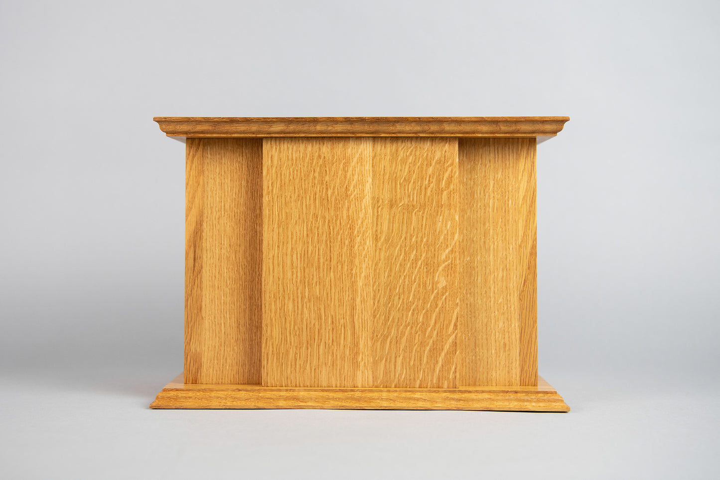 Quarter Sawn White Oak Cremation Urn in Craftsman Style, Large Adult Size