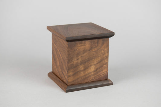 Walnut Cremation Urn in Candor Style, Sharing Size, Medium