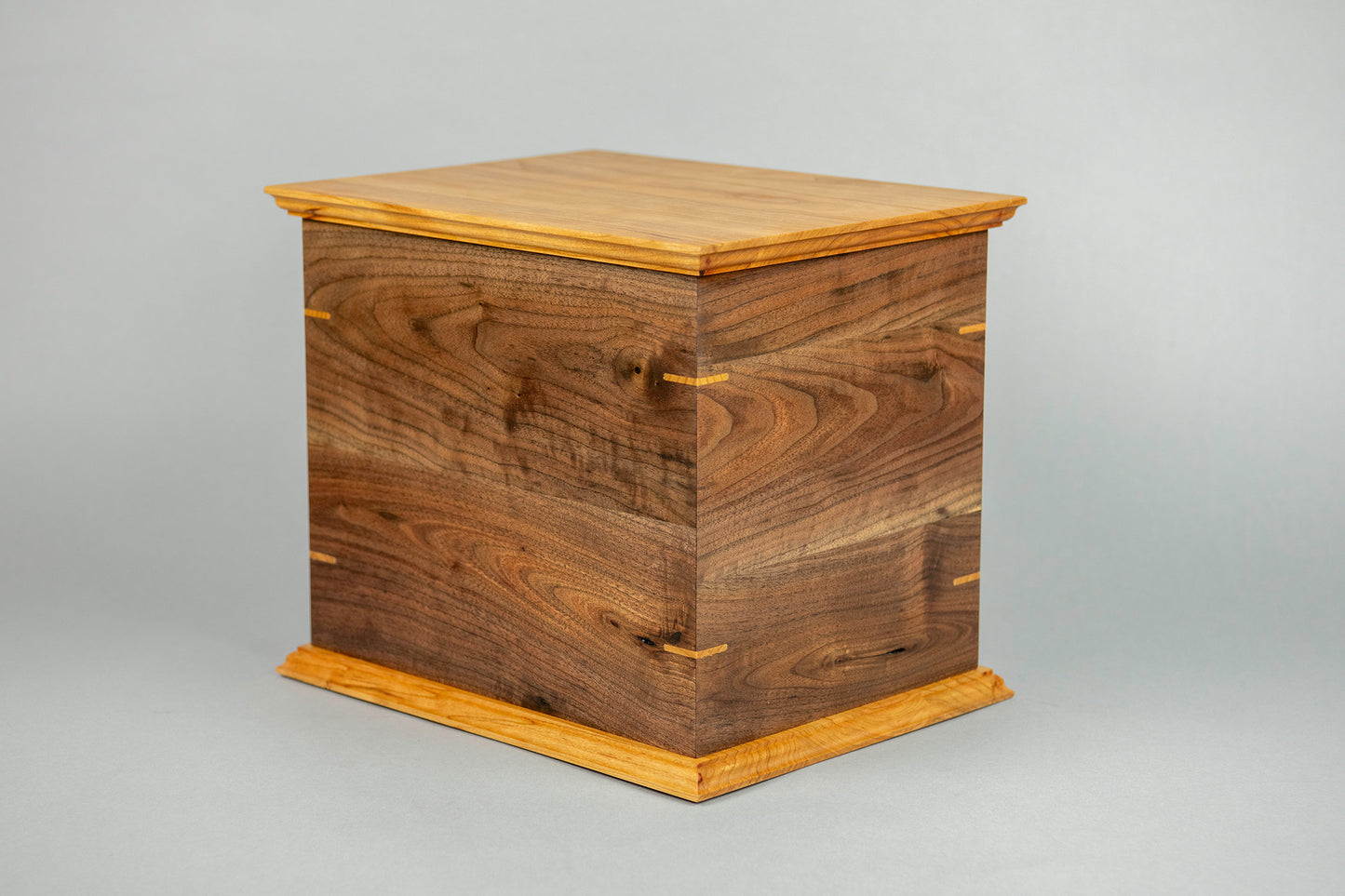 Walnut and Cherry Cremation Urn in Craftsman Style, Companion Size