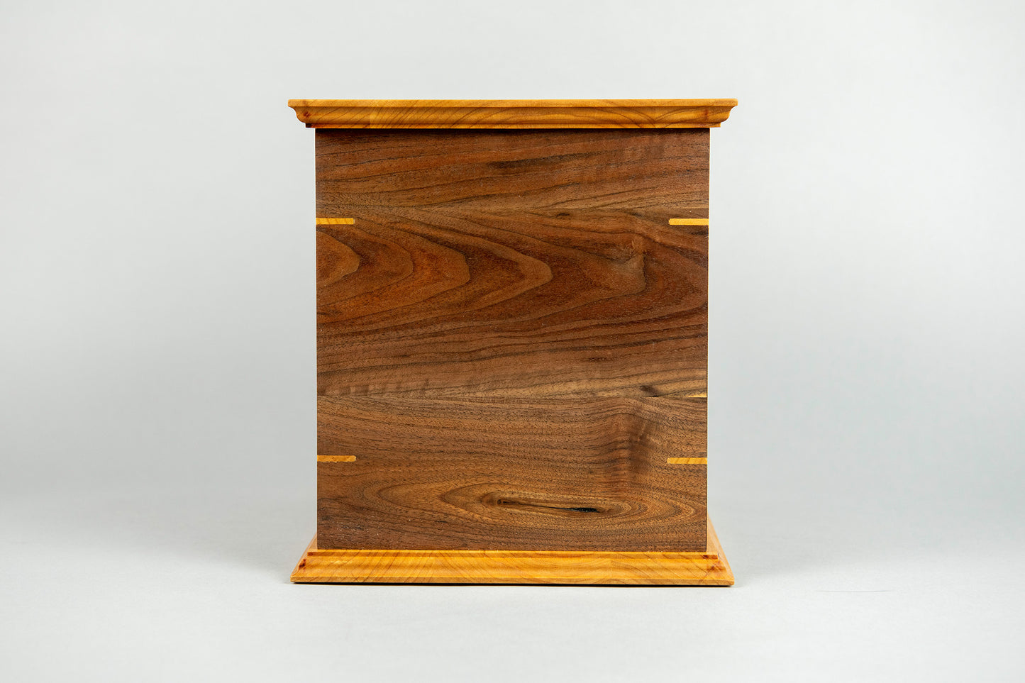 Walnut and Cherry Cremation Urn in Craftsman Style, Companion Size