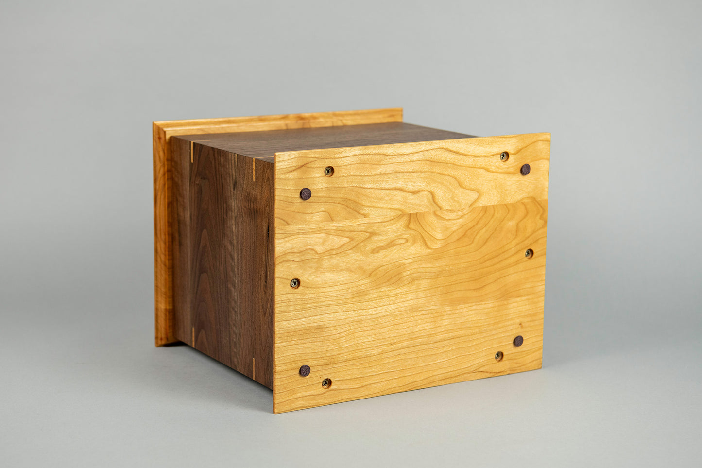 Walnut and Cherry Cremation Urn in Craftsman Style, Companion Size