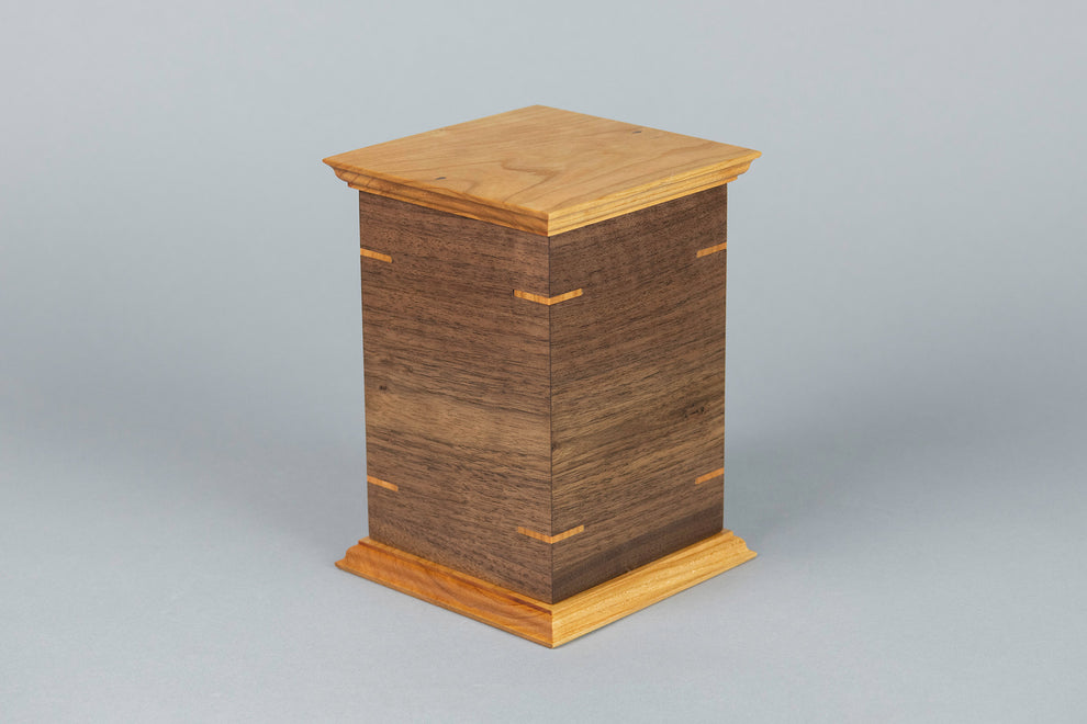 Walnut and Cherry Cremation Urn in Craftsman Style, Sharing Size, Larg ...