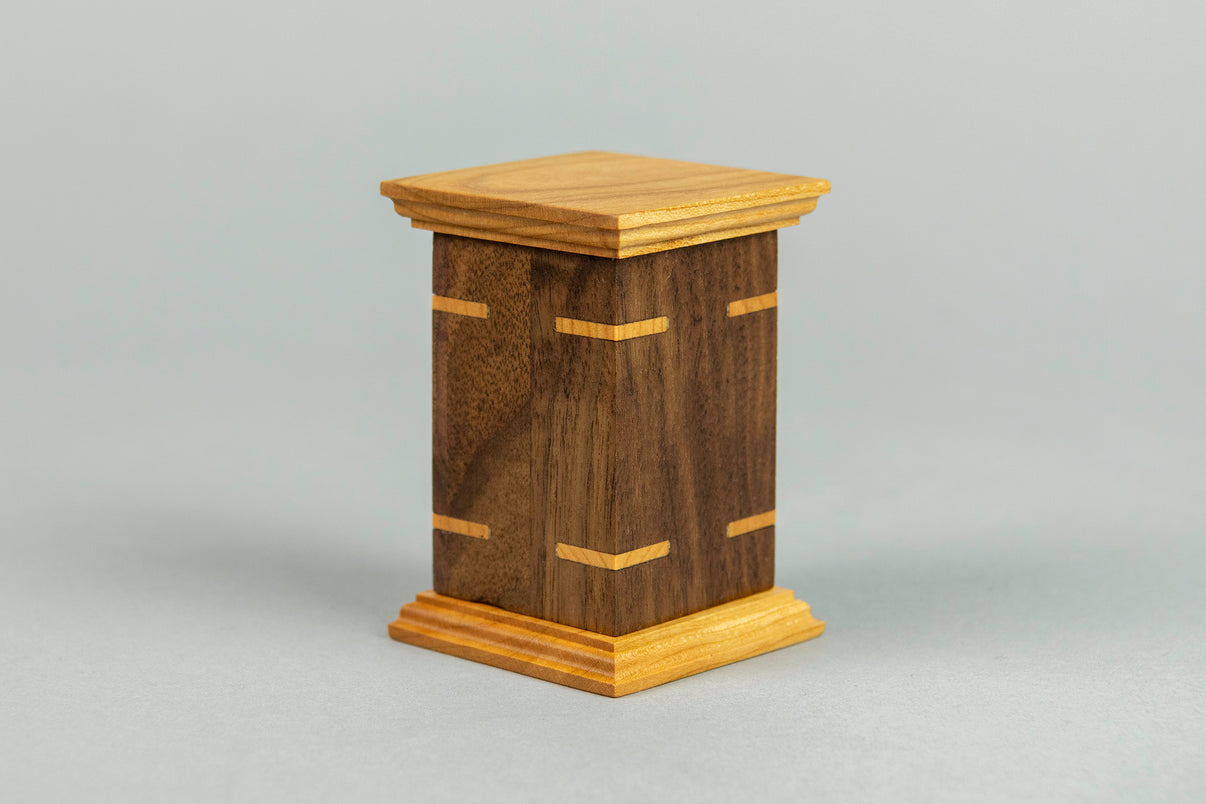 Walnut and Cherry Cremation Urn in Craftsman Style, Sharing Size, Smal ...