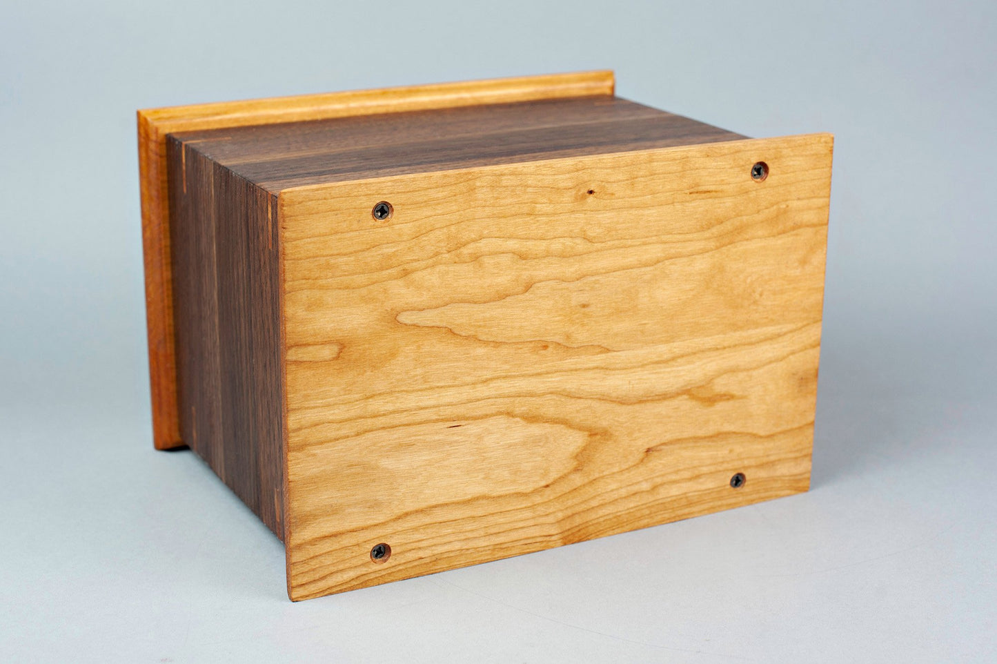 Walnut and Cherry Cremation Urn in Craftsman Style, Standard Adult Size