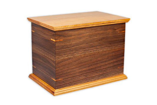 Walnut & Cherry Cremation Urn in Craftsman Style