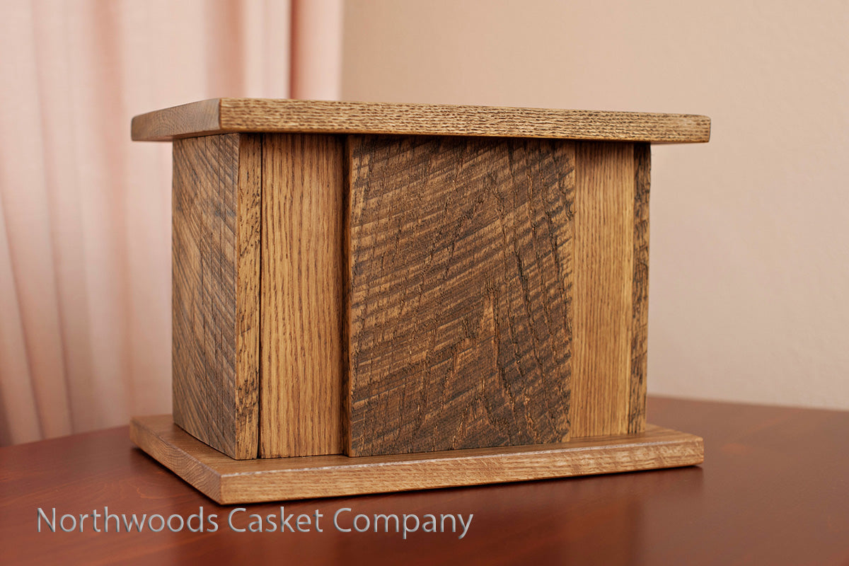 Heirloom Oak Cremation Urn, Large Adult Size