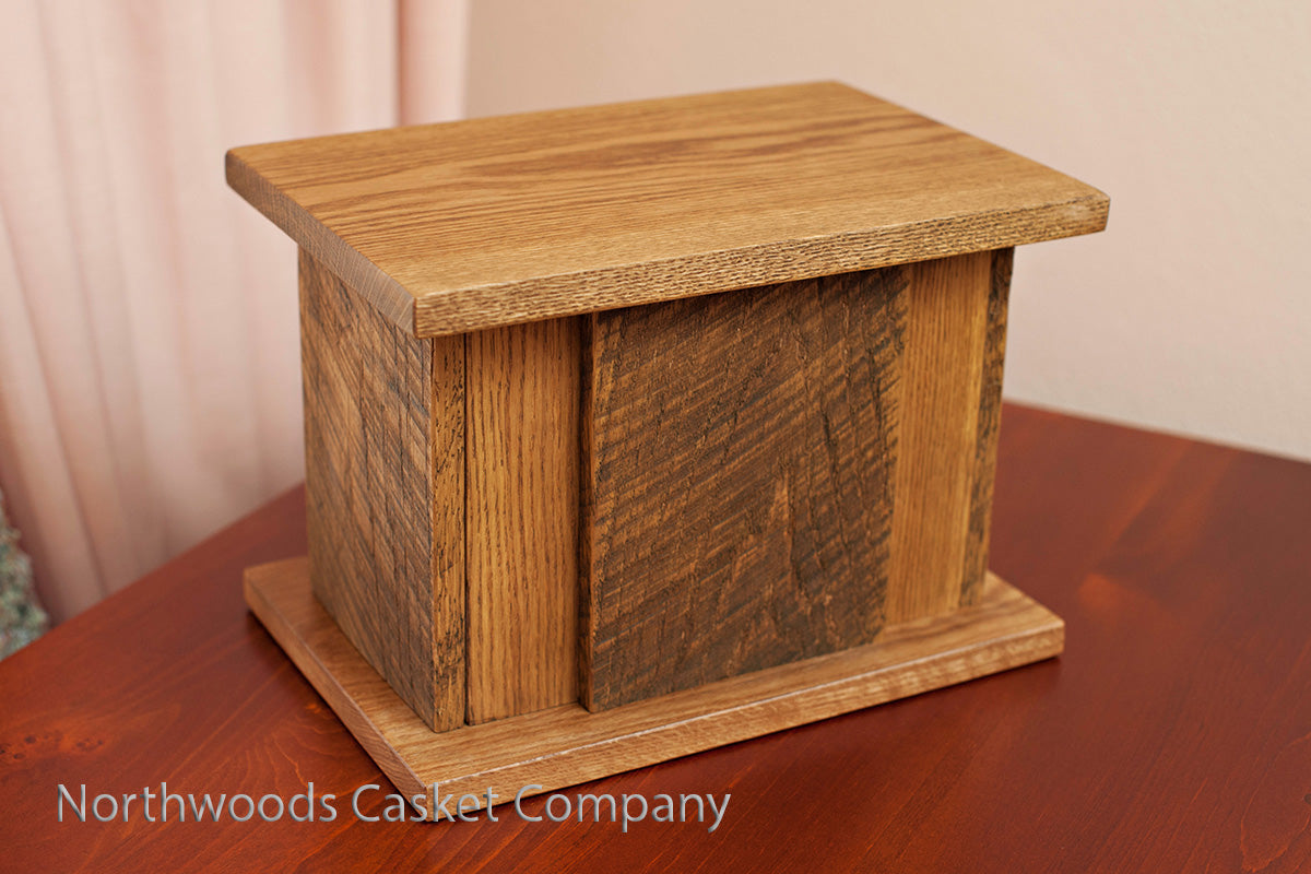 Heirloom Oak Cremation Urn, Large Adult Size