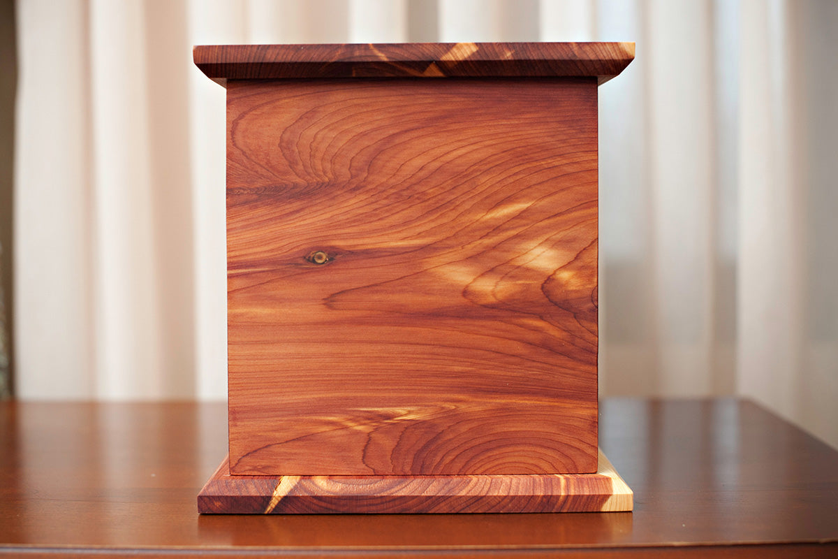 Cedar Cremation Urn in Candor Style, Standard Adult Size