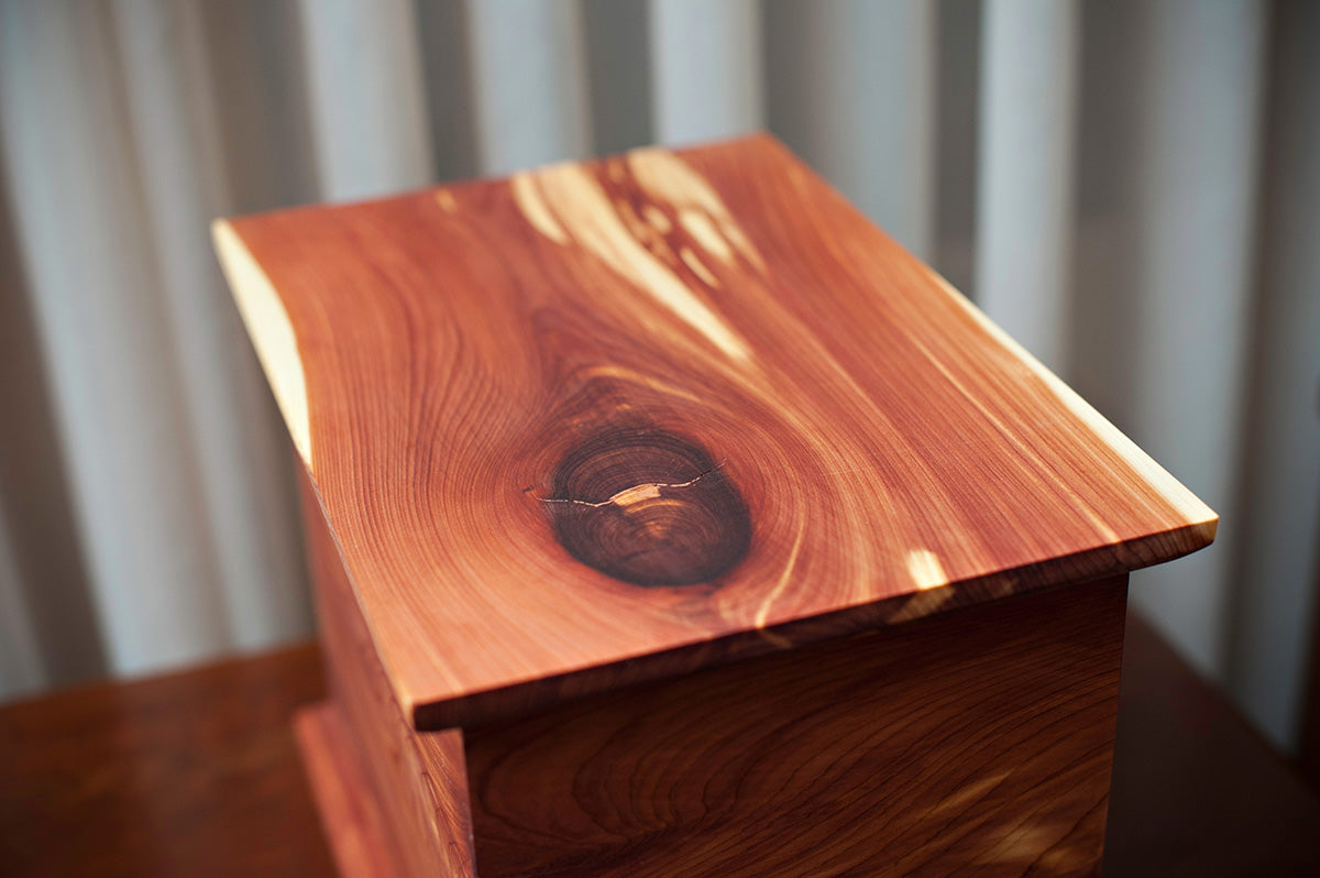 Cedar Cremation Urn in Candor Style, Standard Adult Size