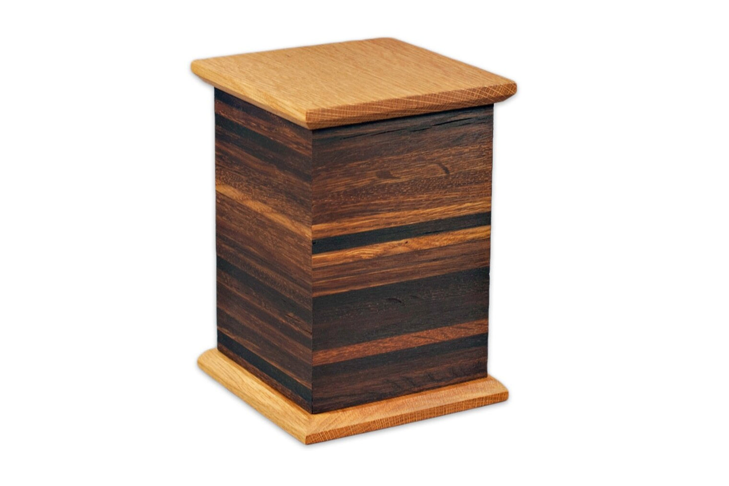 Wine and Whiskey Barrel Aged Oak Cremation Urn, Sharing Size, Large, Sibling