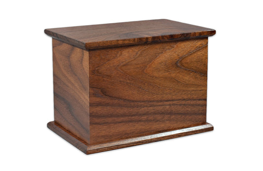 Walnut Cremation Urn in Candor Style, Standard Adult Size