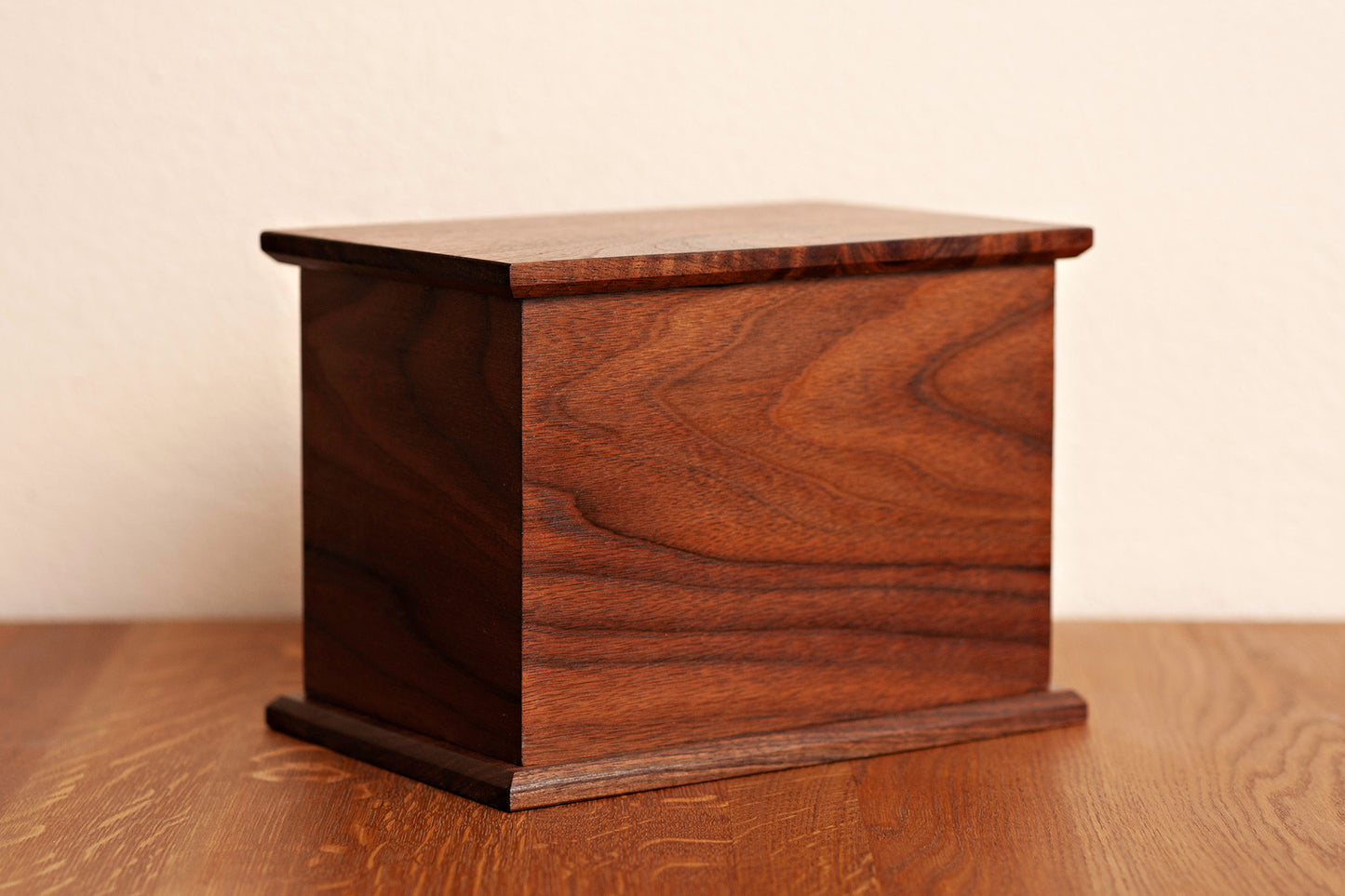 Walnut Cremation Urn in Candor Style, Standard Adult Size