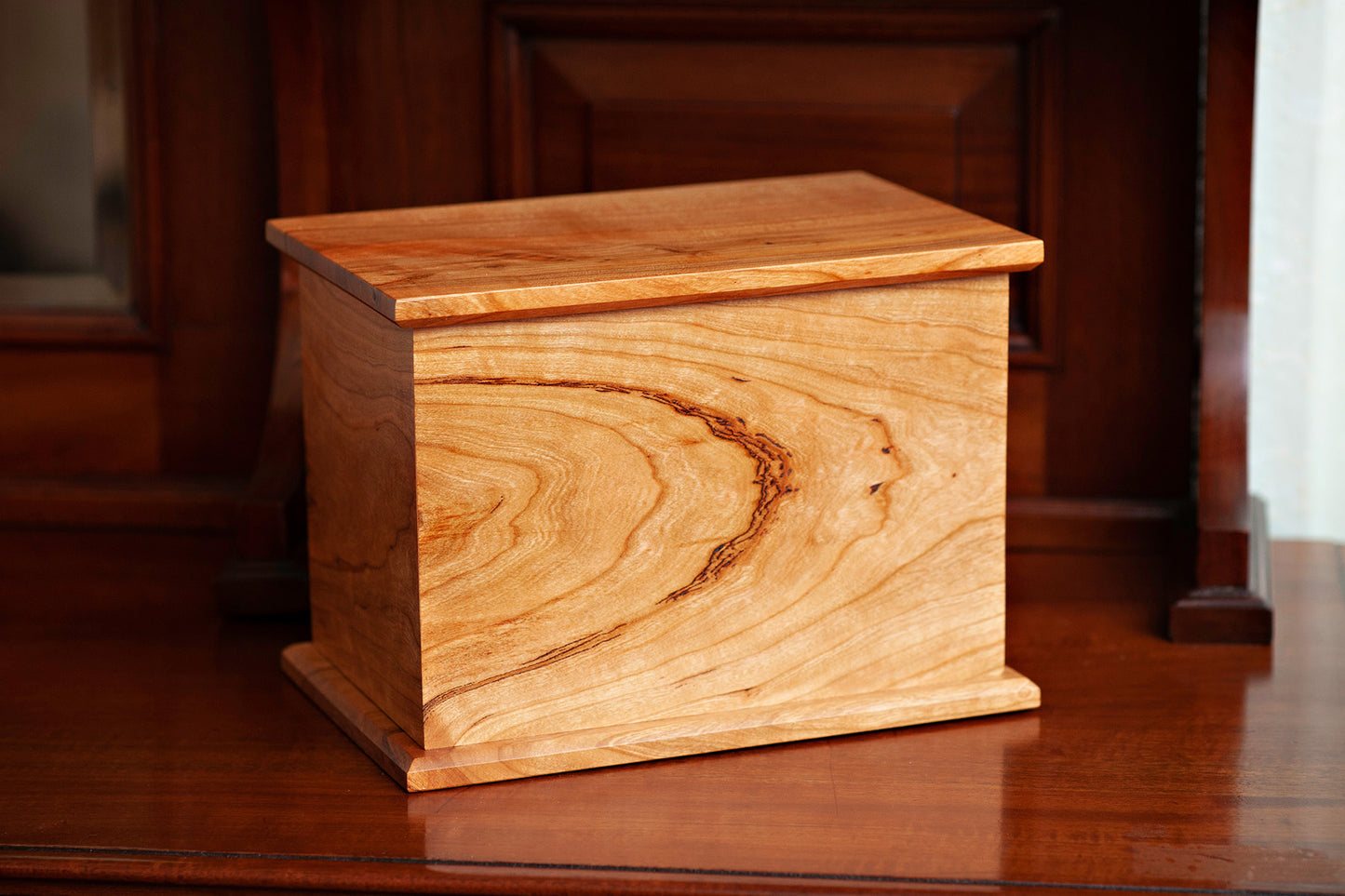 Cherry Cremation Urn in Candor Style, Standard Adult Size