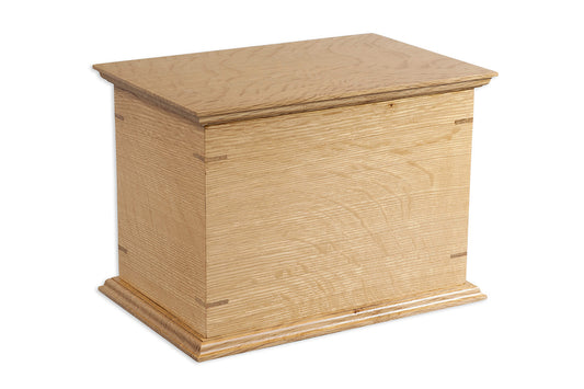 Quarter Sawn White Oak Cremation Urn in Craftsman Style, Standard Adult Size